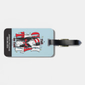 Kat in het Pet | B&W-tekst Bagagelabel (Achterkant horizontaal)