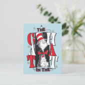 Kat in het Pet | B&W-tekst Briefkaart (Staand voorkant)