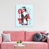 Kat in het Pet | B&W-tekst Canvas Afdruk (Insitu (Woonkamer))