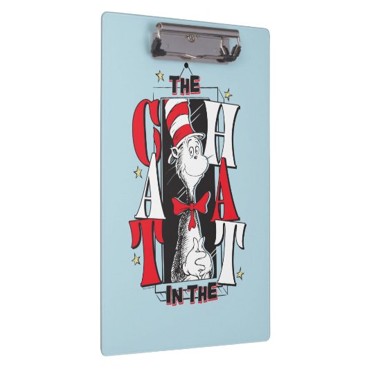 Kat in het Pet | B&W-tekst Klembord (Rechts)