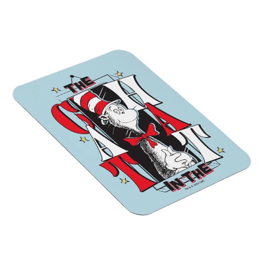 Kat in het Pet | B&W-tekst Magneet (Rechterzijde)