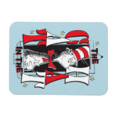 Kat in het Pet | B&W-tekst Magneet (Horizontaal)