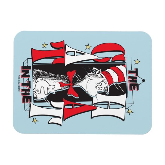 Kat in het Pet | B&W-tekst Magneet (Horizontaal)