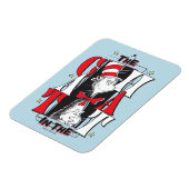 Kat in het Pet | B&W-tekst Magneet (Linkerzijde)