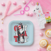 Kat in het Pet | B&W-tekst Papieren Bordje (Feest)