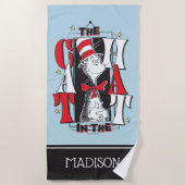 Kat in het Pet | B&W-tekst Strandlaken (Voorkant)