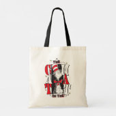 Kat in het Pet | B&W-tekst Tote Bag (Achterkant)