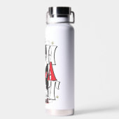 Kat in het Pet | B&W-tekst Waterfles (Achterkant)