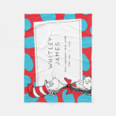 Kat in het Pet Baby Geboortestatistieken Fleece Deken (Voorkant)