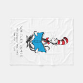 Kat in het Pet Baby Geboortestatistieken Fleece Deken (Voorkant (Horizontaal))