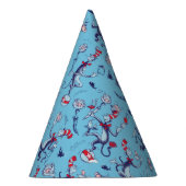 Kat in het Pet | Blauw patroon Feesthoedjes (Rechts)