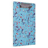 Kat in het Pet | Blauw patroon Klembord (Rechts)