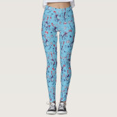 Kat in het Pet | Blauw patroon Leggings (Voorkant)
