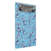 Kat in het Pet | Blauw patroon Mini Klembord (Schuin)