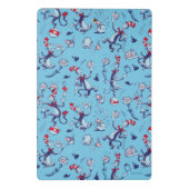 Kat in het Pet | Blauw patroon Mini Klembord (Achterkant)