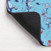 Kat in het Pet | Blauw patroon Muismat (Hoek)