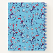 Kat in het Pet | Blauw patroon Notitieboek (Achterkant)