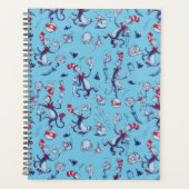 Kat in het Pet | Blauw patroon Planner (Voorkant)