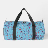 Kat in het Pet | Blauw patroon Plunjezak (Achterkant)