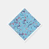 Kat in het Pet | Blauw patroon Servet (Hoek)