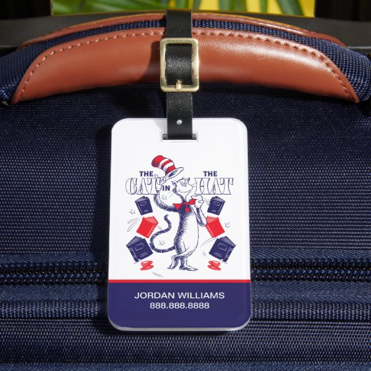 Kat in het Pet | Boeken lezen Bagagelabel (Voorkant Insitu 2)