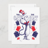 Kat in het Pet | Boeken lezen Briefkaart (Voorkant / Achterkant)