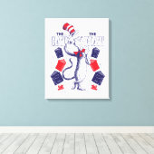 Kat in het Pet | Boeken lezen Canvas Afdruk (Insitu (Houten vloer))