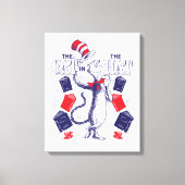 Kat in het Pet | Boeken lezen Canvas Afdruk (Voorkant)