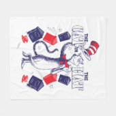 Kat in het Pet | Boeken lezen Fleece Deken (Voorkant (Horizontaal))