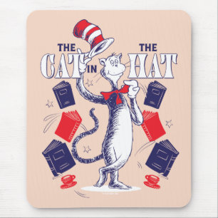 Kat in het Pet   Boeken lezen Muismat