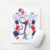 Kat in het Pet | Boeken lezen Muismat (Met muis)