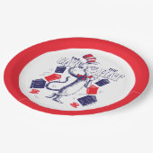 Kat in het Pet | Boeken lezen Papieren Bordje (Gekanteld)