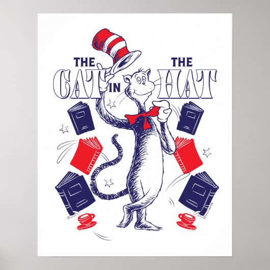 Kat in het Pet | Boeken lezen Poster (Voorkant)