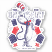 Kat in het Pet | Boeken lezen Sticker (Voorkant)