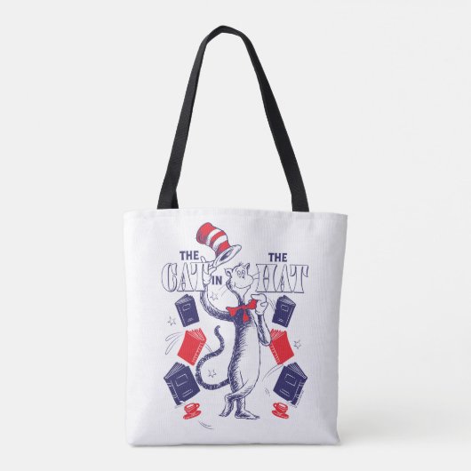 Kat in het Pet | Boeken lezen Tote Bag (Achterkant)