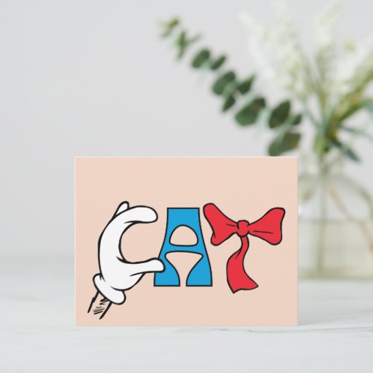 Kat in het Pet | CAT-tekst Briefkaart (Staand voorkant)