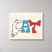 Kat in het Pet | CAT-tekst Canvas Afdruk (Voorkant)
