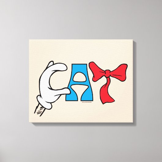 Kat in het Pet | CAT-tekst Canvas Afdruk (Voorkant)