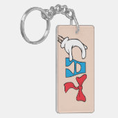 Kat in het Pet | CAT-tekst Sleutelhanger (Voorkant Links)