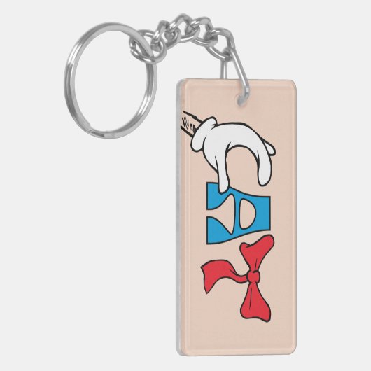 Kat in het Pet | CAT-tekst Sleutelhanger (Voorkant Links)