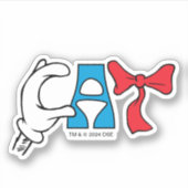 Kat in het Pet | CAT-tekst Sticker (Voorkant)