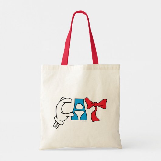 Kat in het Pet | CAT-tekst Tote Bag (Achterkant)