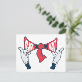 Kat in het Pet | Cat Text Bow-Stropdas Briefkaart (Staand voorkant)