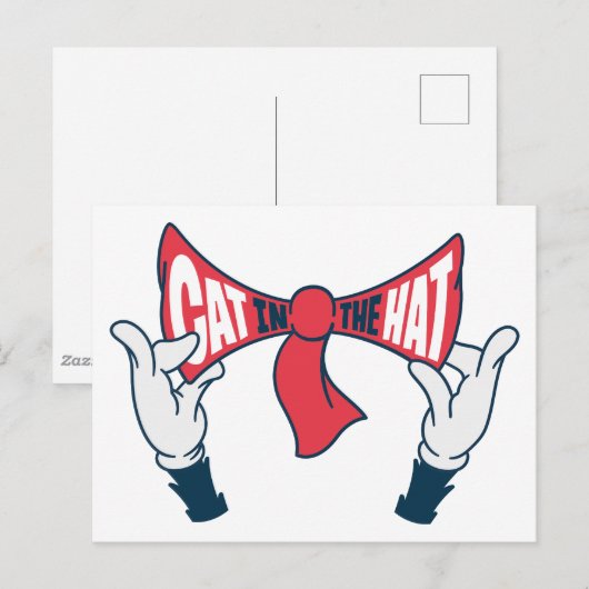 Kat in het Pet | Cat Text Bow-Stropdas Briefkaart (Voorkant / Achterkant)