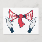 Kat in het Pet | Cat Text Bow-Stropdas Briefkaart (Voorkant)