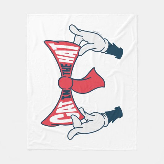 Kat in het Pet | Cat Text Bow-Stropdas Fleece Deken (Voorkant)