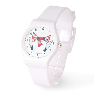 Kat in het Pet   Cat Text Bow-Stropdas Horloge