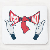 Kat in het Pet | Cat Text Bow-Stropdas Muismat (Voorkant)