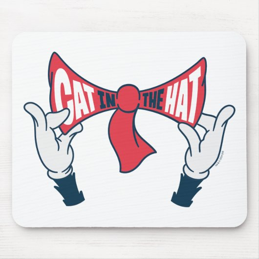 Kat in het Pet | Cat Text Bow-Stropdas Muismat (Voorkant)