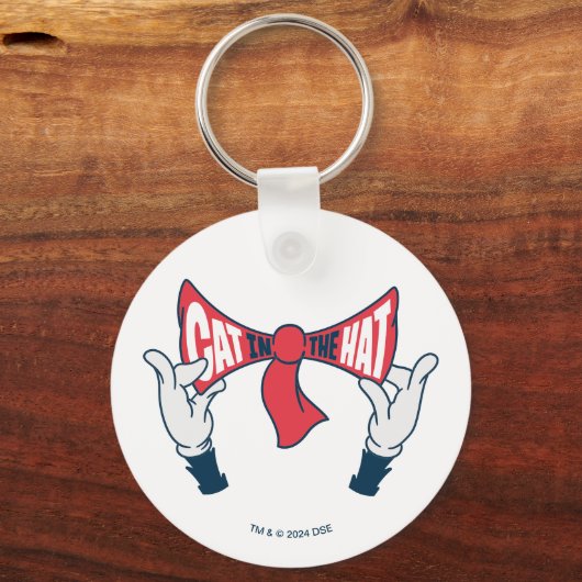 Kat in het Pet | Cat Text Bow-Stropdas Sleutelhanger (Achterkant)